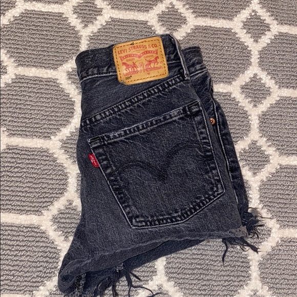 Levi's Pants - High Rise Levi 501 black denim shorts